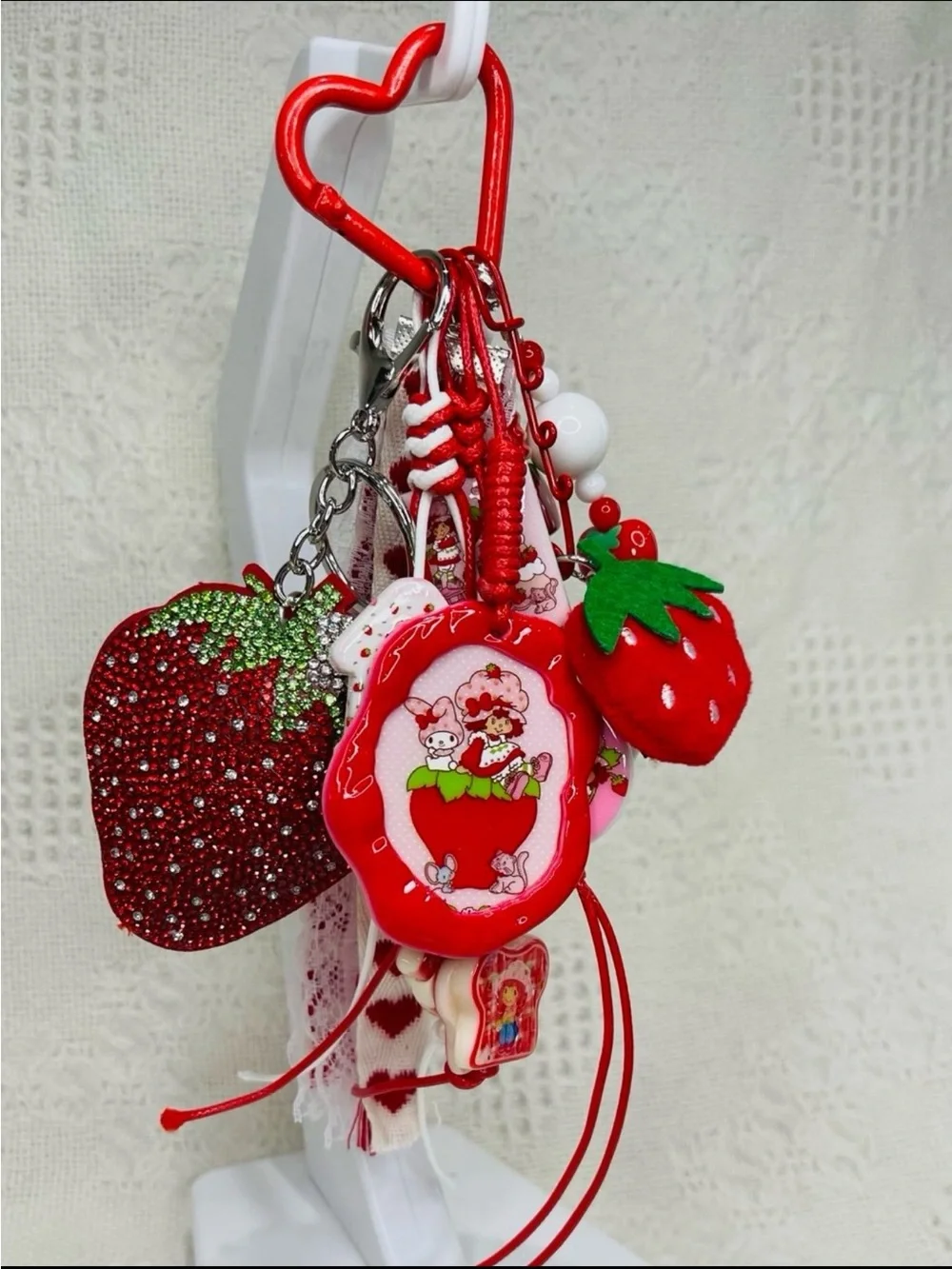 Strawberry Charm Keychain Bundle - Red